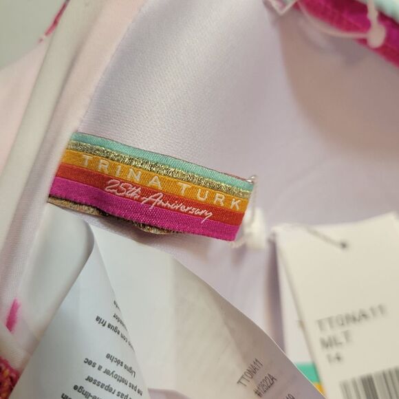 Trina Turk Morning Sunrise Bandeau One Piece Monokini Swimsuit Size 14 NEW - Picture 6 of 10
